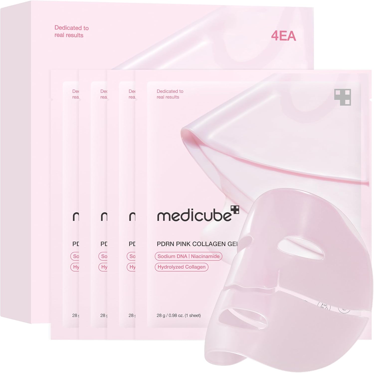Medicube Salmon DNA PDRN Pink Collagen Jelly Mask – 28g, 4pcs | Hydrating & Firming Glass Skin