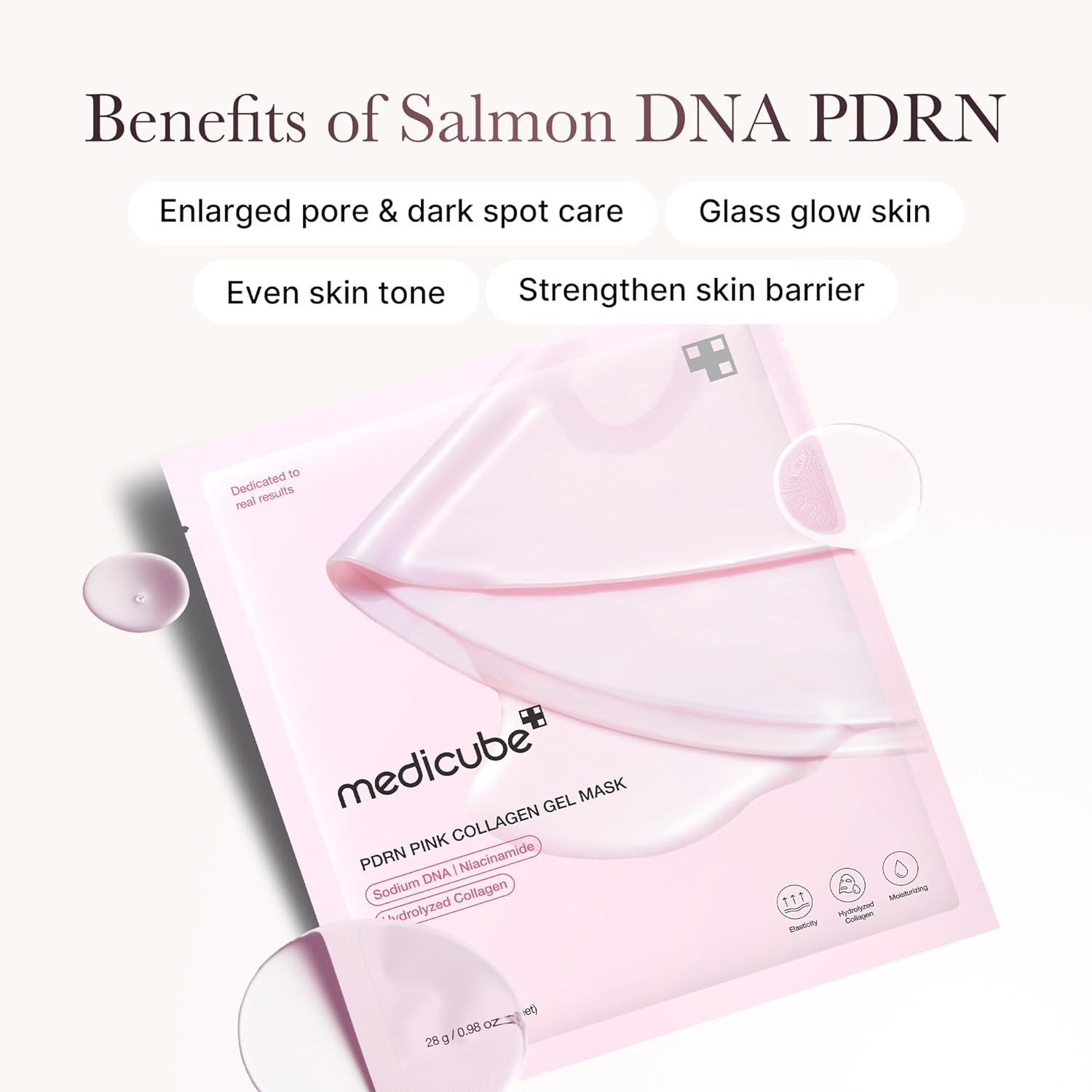 Medicube Salmon DNA PDRN Pink Collagen Jelly Mask – 28g, 4pcs | Hydrating & Firming Glass Skin