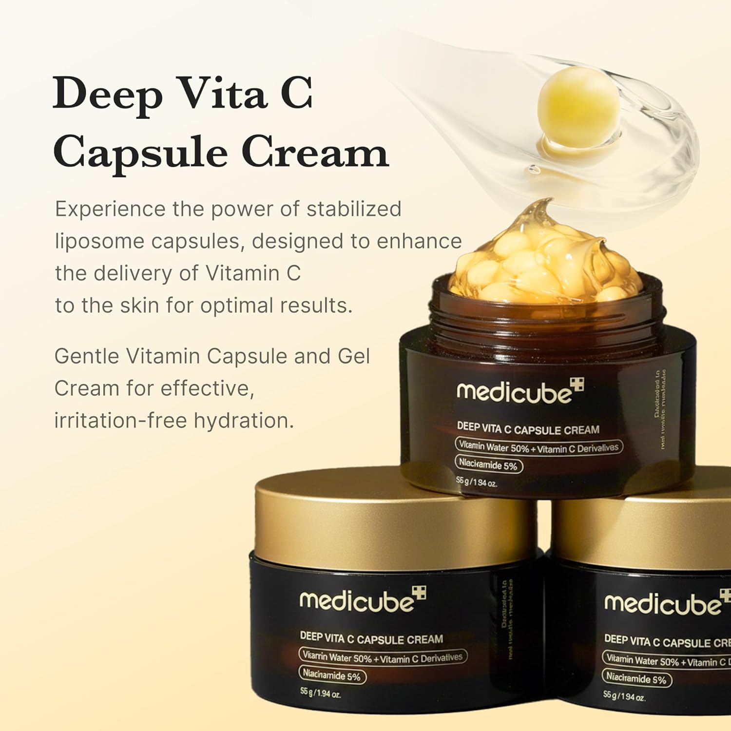 Medicube Deep Vitamin C Moisturizer — vitamin C capsules for glow, hydration, and smoother skin